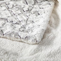 DaDa Bedding Milky White Purple Faux Fur Sherpa Throw Blanket