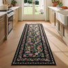 Vowkten Kitchen Runner Rug 2'x6' Non Slip Washable Black Vintage Polyester