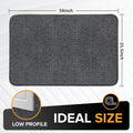 Mibao Front Door Mat Non-Slip Waterproof 35.5x59in Dark Grey TPR Backing