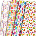 LCY WEDSHI Birthday Wrapping Paper 12pcs 20x29in Multicolor Birthday Theme