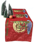 DaDa Bedding Red Santa Claus Christmas Tree Woven Tapestry Dining Table Runner (17615)