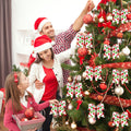 Hiagkmet 12 pcs Red Green Christmas Bows Ornaments 6 Inch Holiday Decor