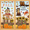 OWUH Fall Window Clings 6 Sheets Pumpkin Maple Leaves Scarecrow Brown