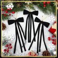 Simgoing Black Velvet Bows Christmas Ornaments 12 Pcs 10x4.5 Inch Rustic