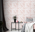 Timeet Pink Floral Peel and Stick Wallpaper Vinyl 17in x 78.7in Modern