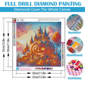 LKHMVCA Fall Pumpkin Castle Candle Diamond Painting Kit 13.8x13.8 Inch