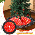 Soulchen Christmas Tree Skirt Double Layer Red Black Yellow Big Wave Point 51"