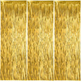 Calmi Halloween Foil Fringe Curtain Backdrop 6.6x3.3ft Orange Purple Black 3Pack