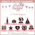 ITHKIRHO 30th Birthday Honeycomb Centerpieces Rose Gold 10 Pcs Decorations
