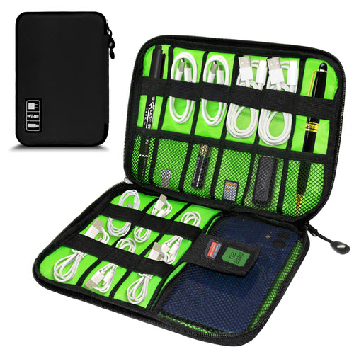 Electronics Organizer Bag — Portable Cable Cord Organizer Pouch for Chargers & A