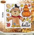 OWUH Fall Window Clings 6 Sheets Pumpkin Maple Leaves Scarecrow Brown