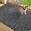 Mibao Front Door Mat Non-Slip Waterproof 35.5x59in Dark Grey TPR Backing