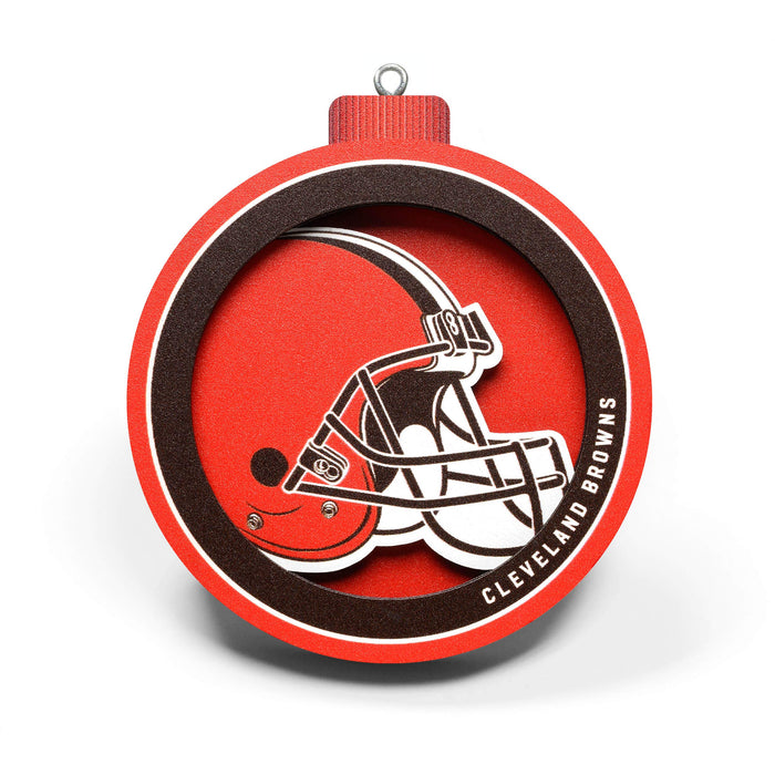 Cleveland Browns YouTheFan 3D Logo Series Ornament, Team Colors