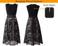 VFSHOW Womens Black Lace Tie Waist Front Zipper Slim A-Line Dress Size L