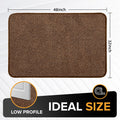 Mibao Front Door Mat Non-Slip Waterproof TPR Backing 31.5x47 Dark Brown