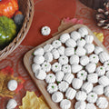 winemana Mini Pumpkins Fall Decorations 80 Pack White Resin Small
