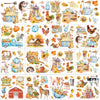 Whaline Fall Rub on Transfers 12 Sheets Autumn Pumpkin Farm Animal 5.9x5.9 Inch