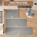 YDKGL Kitchen Rug Mat Non Slip Washable Gray Braided 17x47
