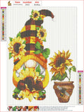 AllWenTo 5D Diamond Painting Kit Sunflower Anime Gnome 12x16 Inch