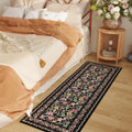 Vowkten Kitchen Runner Rug 2'x6' Non Slip Washable Black Vintage Polyester