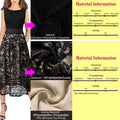 VFSHOW Womens Black Lace Tie Waist Front Zipper Slim A-Line Dress Size L