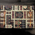 DaDalogy Bedding Set of 4-Pieces Dark Noir Mughal Floral Botanical Vintage Fleur Tapestry Placemats 13” x 19” (18197)