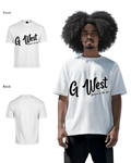 G West Mens Oversized Cursive Logo Black Tee
