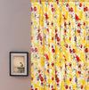 DaDa Bedding Set of 2 Radiant Sunshine Yellow Floral Window Curtain Panels - Natural Semi Sheer Hummingbirds Farmhouse Red Flowers Straight Tailored Edge