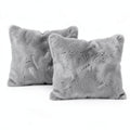 Infinity Home Throw Pillows Faux Fur 18 x 18 Set of 2 Gray Square Home Decor