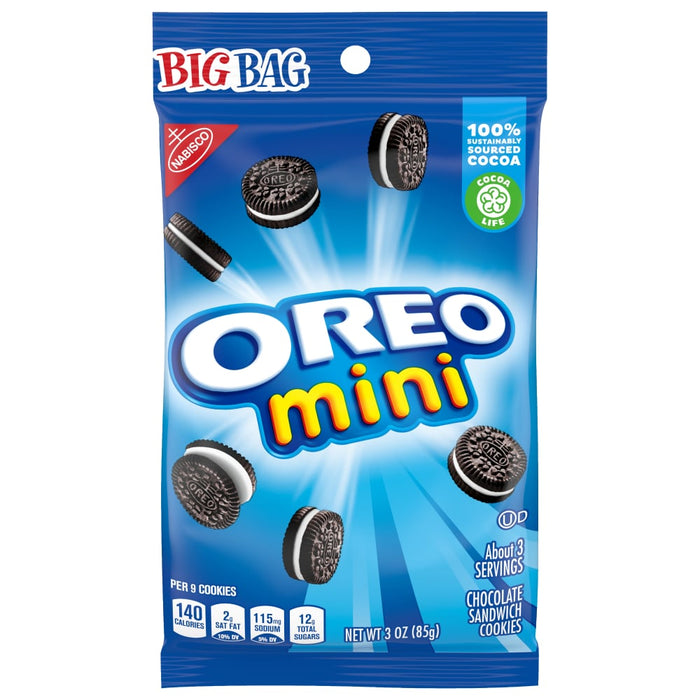 Oreo Mini Big Bag Chocolate Sandwich Cookies, 3 Oz