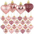 Elcoho 48 Pieces Valentines Day Heart Shaped Baubles Hanging Ornaments Valentin