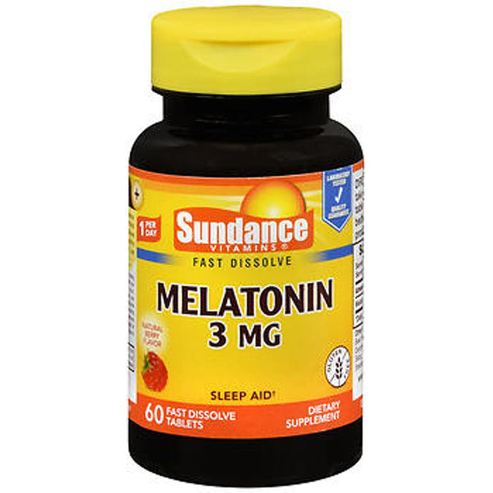 Sundance Vitamins® Melatonin – 3 mg – Natural Berry Flavor