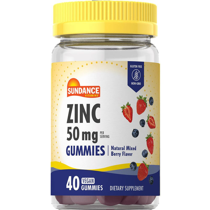 Sundance Vitamins® Zinc Vegan Gummies – Natural Mixed Berry Flavor