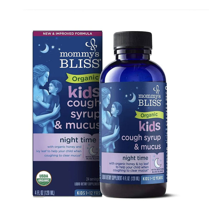 Mommy's Bliss® Organic Kids Cough Syrup & Mucus Relief – Night Time (4 fl oz)