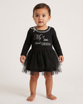Bonnie Baby Baby Girls Appliqued Knit Tutu One-Piece Dress, Black, 18 Months