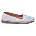 Ginger White Perforated Leather Flats