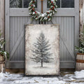 Vintage Christmas Tree Wall Art with Free Christmas Recipe Book