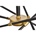 Elegant Lighting Axel 10 Light Chandelier in Black and Brass