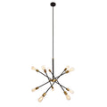 Elegant Lighting Axel 10 Light Chandelier in Black and Brass