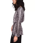 Michael Michael Kors One-Shoulder Snake-Print Tunic, Size XXS