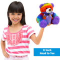Rainbow Teddy Bear Set of 2 - Plush Stuffed Animal Cuddly Soft 12 inch
