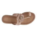 Women's Blossom Rose Gold Embellished Flower Toe Ring Flat Sandals