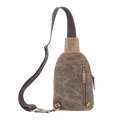 Crazy Horse Leather Compact Sling Bag for Men
