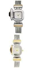 Charter Club Womens Flip Cover Two-Tone Bracelet Watch 25mm