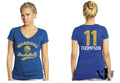 NBA Golden State Warriors Womens Triblend Modest V-Neck Tee, Royal, Medium
