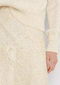 Lauren Ralph Lauren Womens Patchwork Lace Skirt, Size 12 Winter Cream