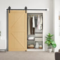 Big Spoke Wheel Roller Sliding Barn Door Hardware Kit (No Door)