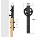 Big Spoke Wheel Roller Sliding Barn Door Hardware Kit (No Door)