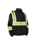 Kiwi High Visibility Hooded & Sherpa Lined ANSI/ISEA 107-2020 Reflector Contrast Trimmed Water Resistant Black Safety Jacket [71200]