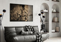 Sepia Kanji Martial Arts Master Glass Wall Art